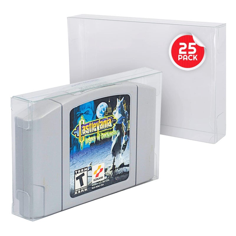 EVORETRO Video Game Cartridge Protector Compatible for Nintendo N64 Games - 0.40 MM PET Cartridge Display Storage Case compatible for Mario Kart, Zelda, Super Mario, Golden Eye (Pack of 25) - Image 1